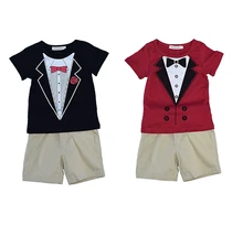 Ladouby litter Boys’ Polo Shirt and Pant Set kids overall 3-8 years polos boys tops clothes +long pants 2 pieces clothes set