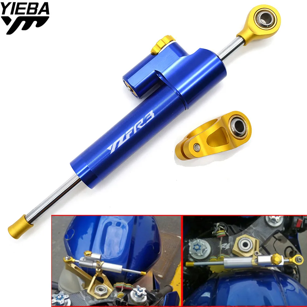 YZFR3 LOGO Universal Motorcycle Steering Stabilizer Damper Safety Control For YAMAHA YZF-R3 YZFR3 YZF R3 R1 R6 R15 R25 YZF600R