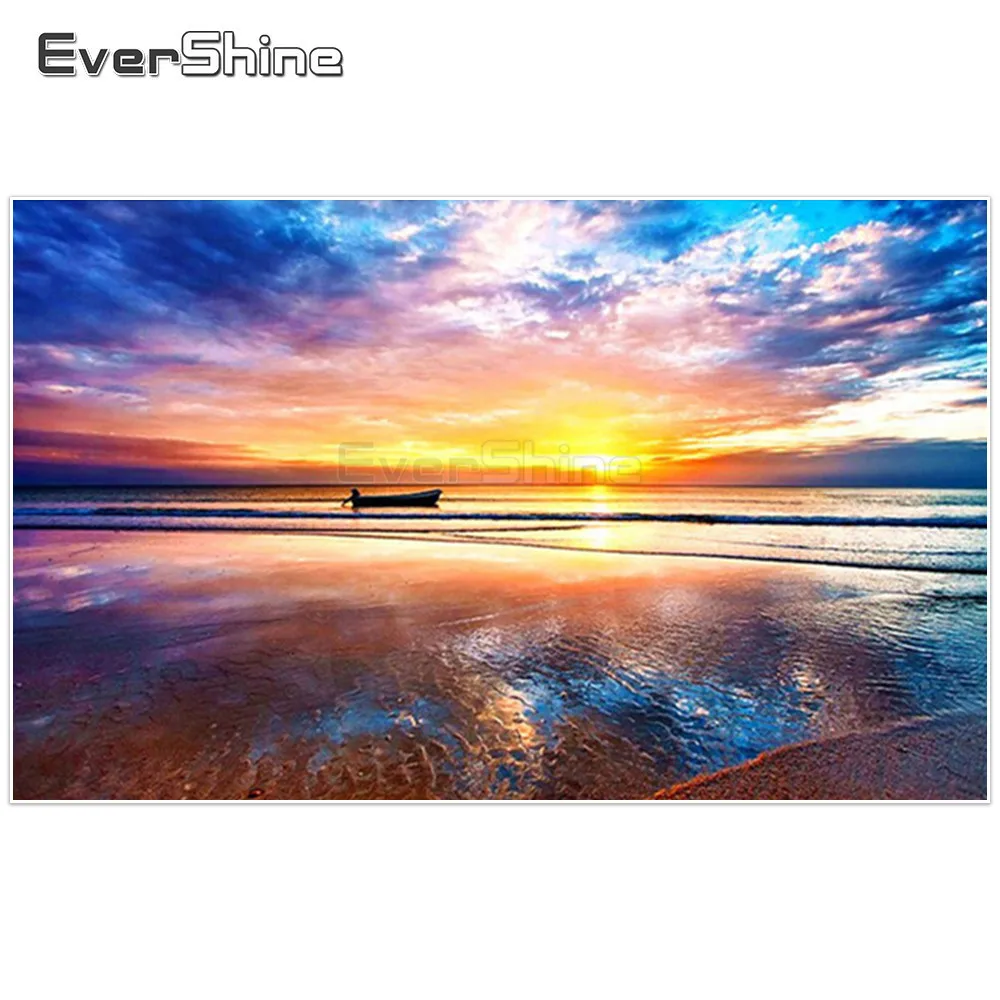 

EverShine Diamond Embroidery Seascape Diamond Painting Cross Stitch Rhinestones Full Square Diamond Mosaic Handmade Home Decor