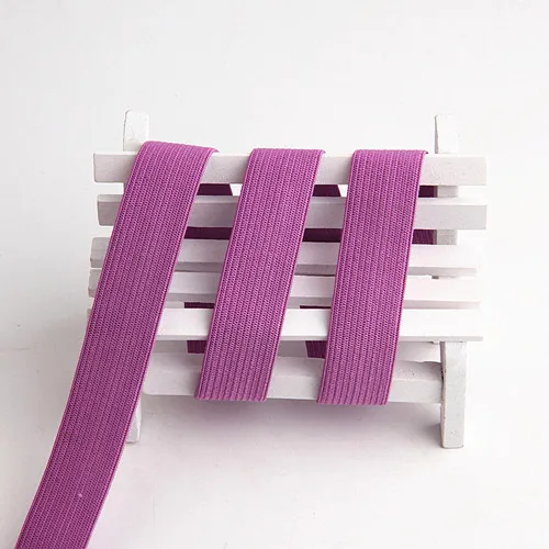 Многоцветная 20 мм полиэфирная эластичная вязаная лента тянущаяся трикотажная эластичная лента s Швейные аксессуары лента 40 метров 1 рулон - Цвет: 26 purple red 40m