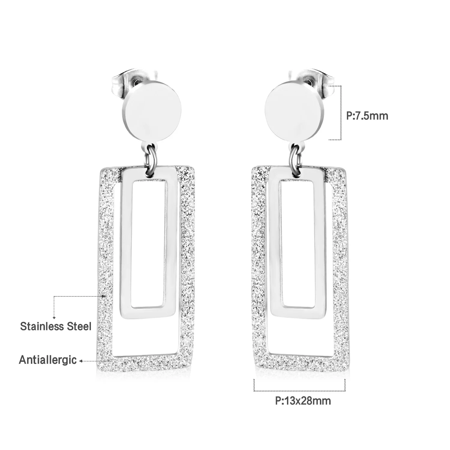 Роскошные стальные Висячие геометрические свисающие серьги женские Bijoux из
