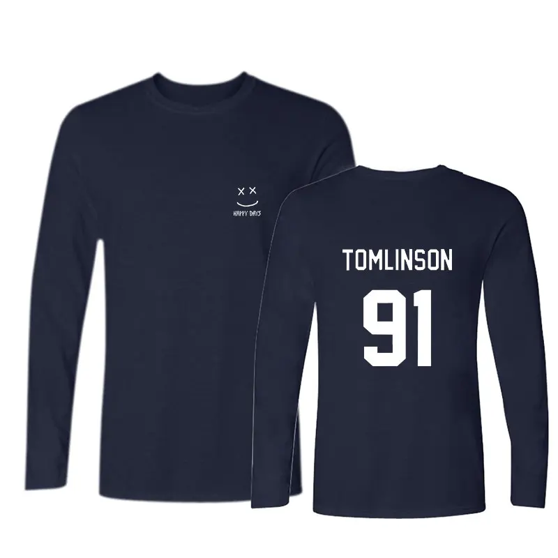 BTS England Singer Louis Tomlinson 91 Print long T-shirt tops Fashion Long Sleeve T Shirt Women Fans Pattern Tee Shirt Clothes