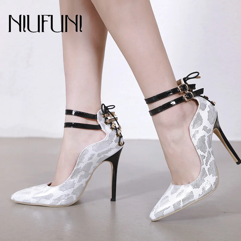 

Fashion Pointed Shallow Pump NIUFUNI 2019 Summer New Color Matching Women's Shoes High Heels Strap Sexy Elegant Ladies Shoes