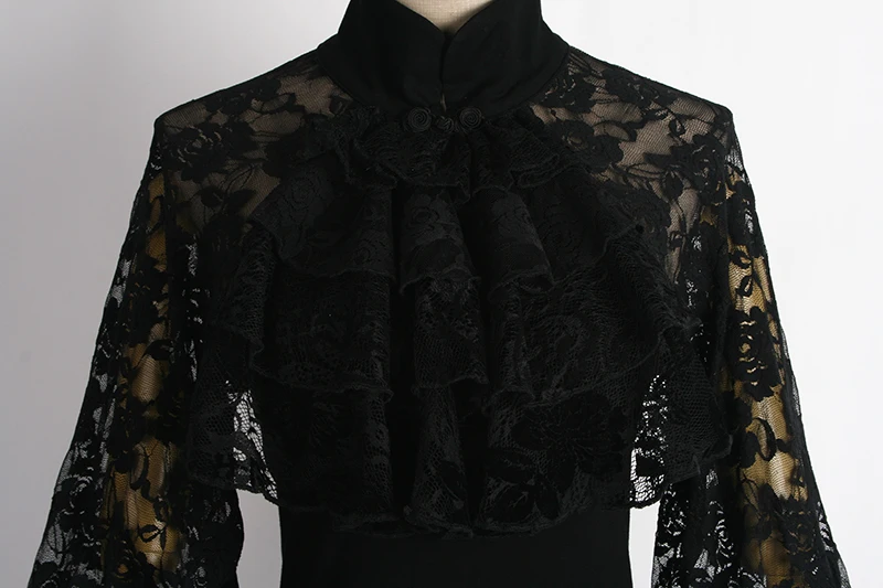 Gothic Ladies Knitting Roses Net T-Shirt with