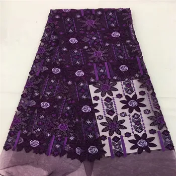 

African Tulle Lace Fabric 2018 African French Lace Fabric High Quality With SequinsNigerian Embroidery Tulle French Lace RF7-41