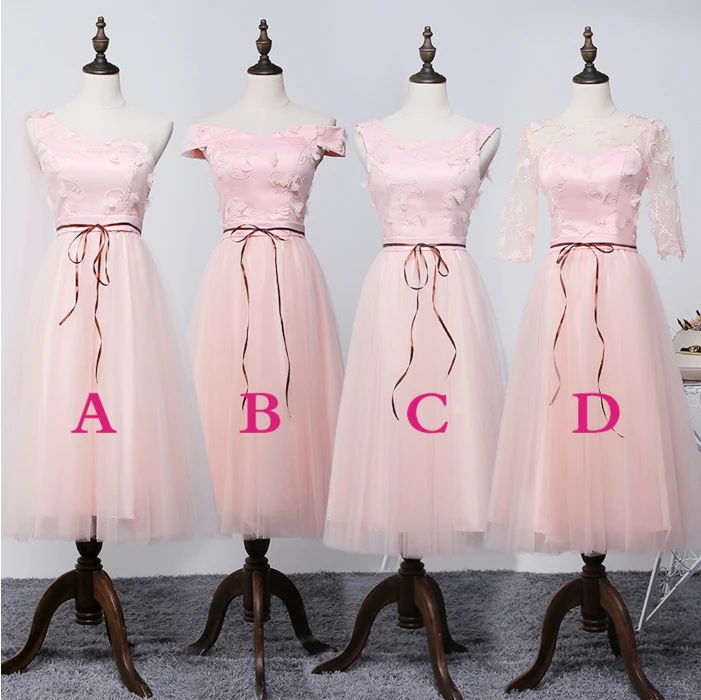 Xxxl Princess Short Sleeveless Tea Length Brides Maid Party Dress