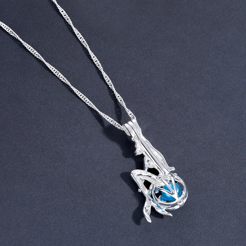 Длинное жемчужное ожерелье с подвеской в виде русалки, серебряная цепочка, модный подарок для ювелирных изделий, женское колье, ожерелье, подарок, аксессуары