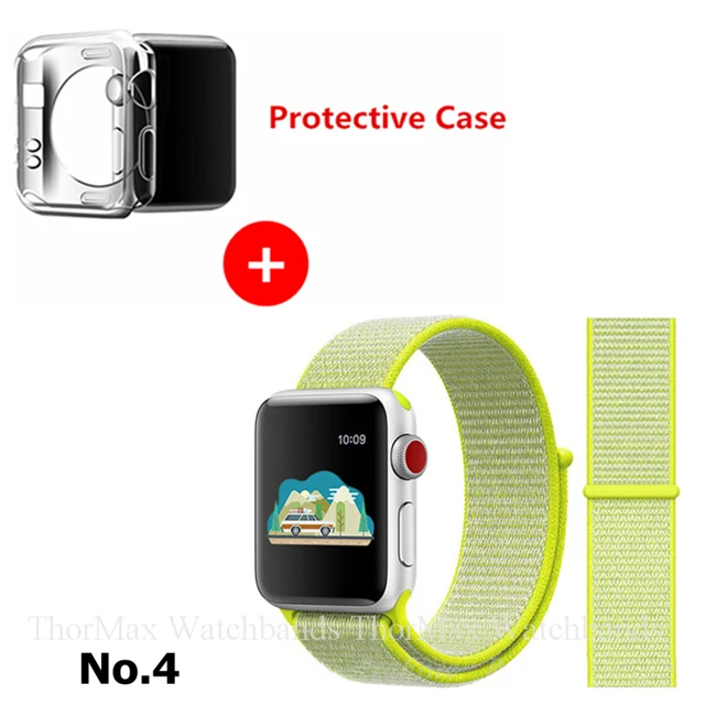 4-Flash Light Ремешок для apple watch band Спортивная петля для iwatch band 42 мм 44 мм 38 мм 40 мм часы correa нейлоновый браслет ремень для apple watch 4 3 2 - Цвет ремешка: 4-Flash Light