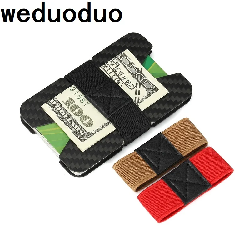 Карбоновый кредитный держатель для карт RFID Блокировка тонкий дорожный кошелек Id минималистичный передний карман мужские кошельки бизнес-держатель для карт