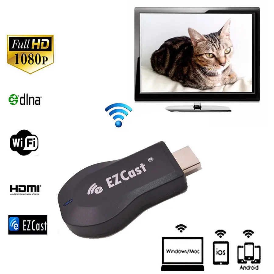 EZcast TV Stick Google chromecast Miracast ключ 1080 P HDMI WIFI Дисплей Android Мини-ПК Dlan Airplay MirrorOP приемник |