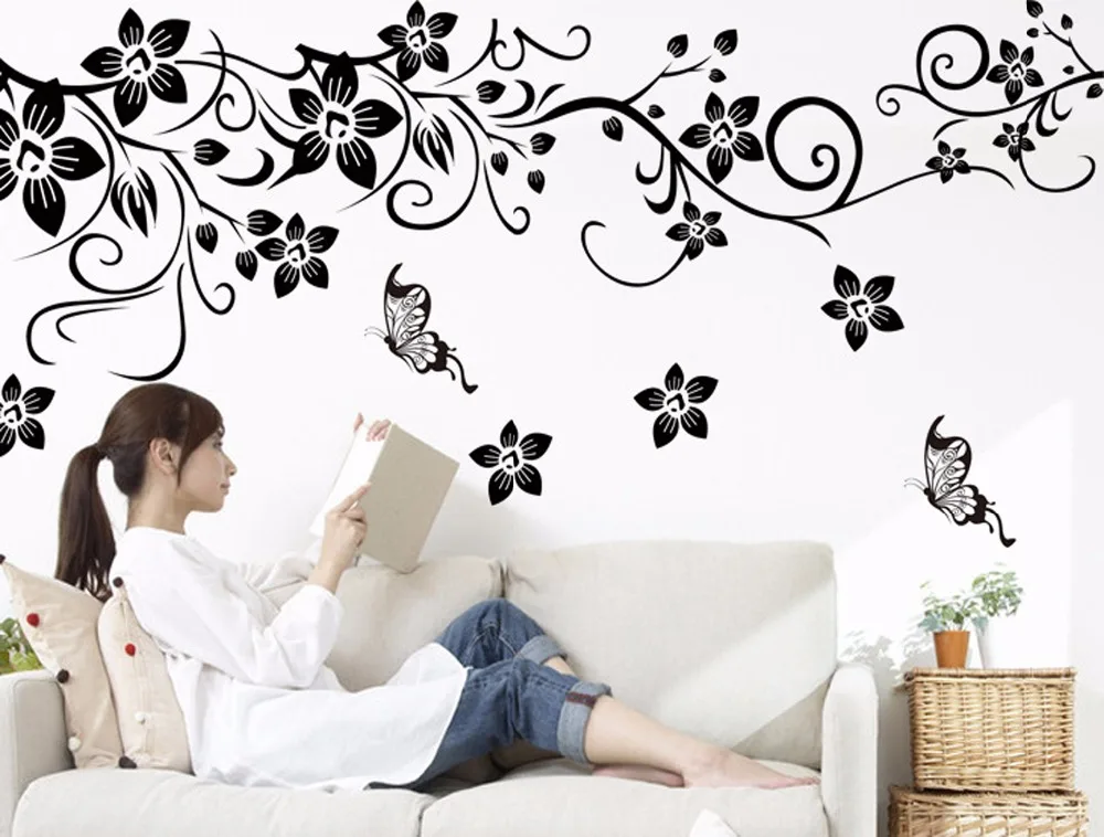 

DIY Wall Art Decal Decoration Fashion Romantic Flower Wall Sticker/ Wall Stickers Home Decor 3D Wallpaper Dropshiping