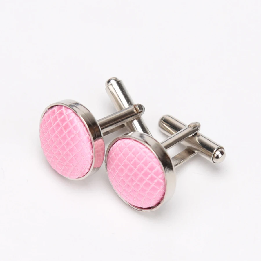 1Pair Mens Cufflinks for Busines Fashion Shirt Wedding Party Men Cufflink Solid Cloth Round Cufflinks Accessories Wholesales