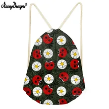 Бесшумный дизайн сумка на шнурке для божьей коровки Сад Маленькие Детские рюкзаки для подростков девочек повседневные спортивные сумки Mochila Прямая