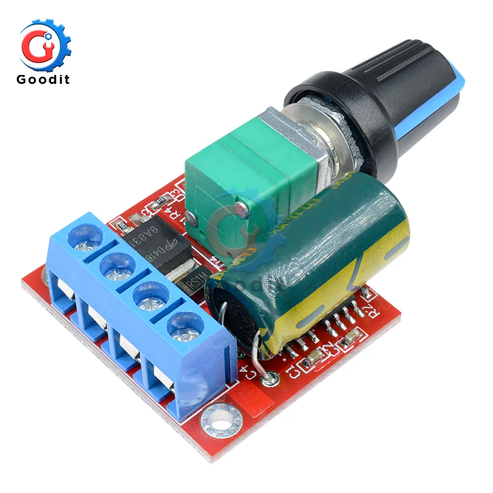 

Mini 5A 90W 12V PWM DC Motor Speed Controller Module 4.5V-35V Adjustable Speed Regulator Control Governor Switch 24V