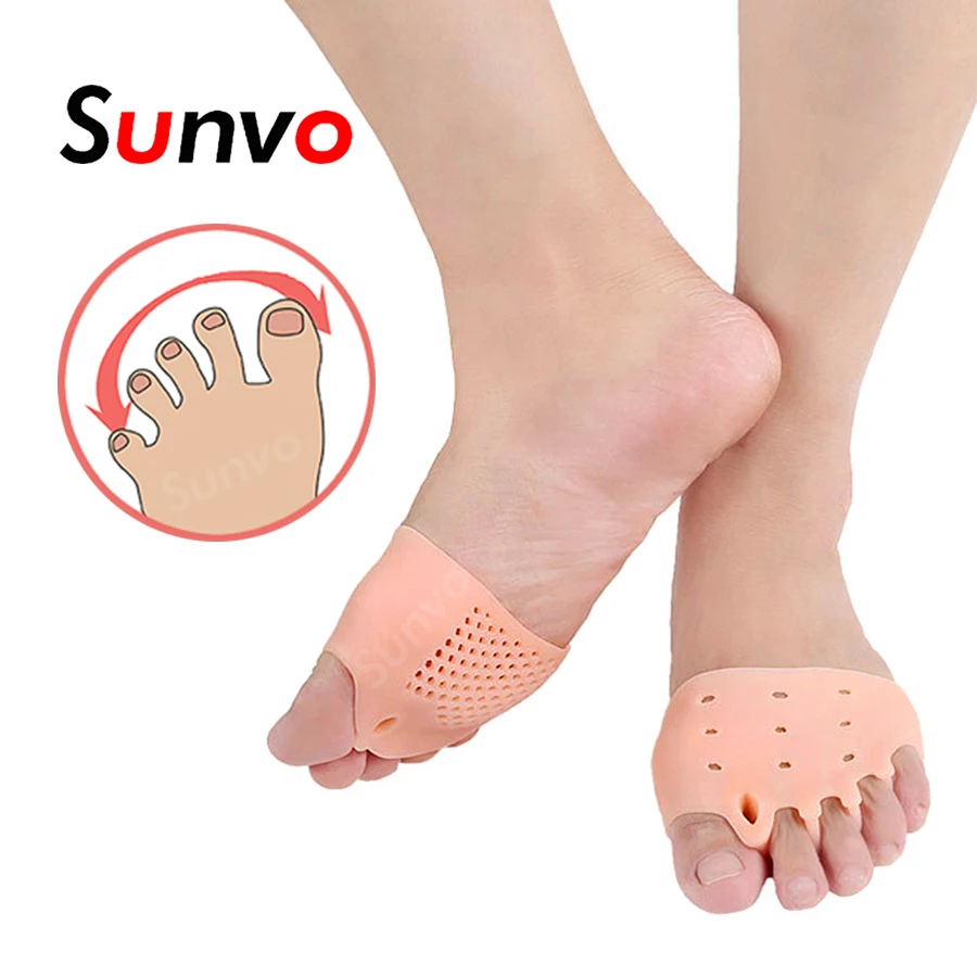 

Inserts Hallux Valgus Corrector Pad Five Toes Separator Silicone Honeycomb Forefoot Pads for Big Toe Orthopedic Inserts