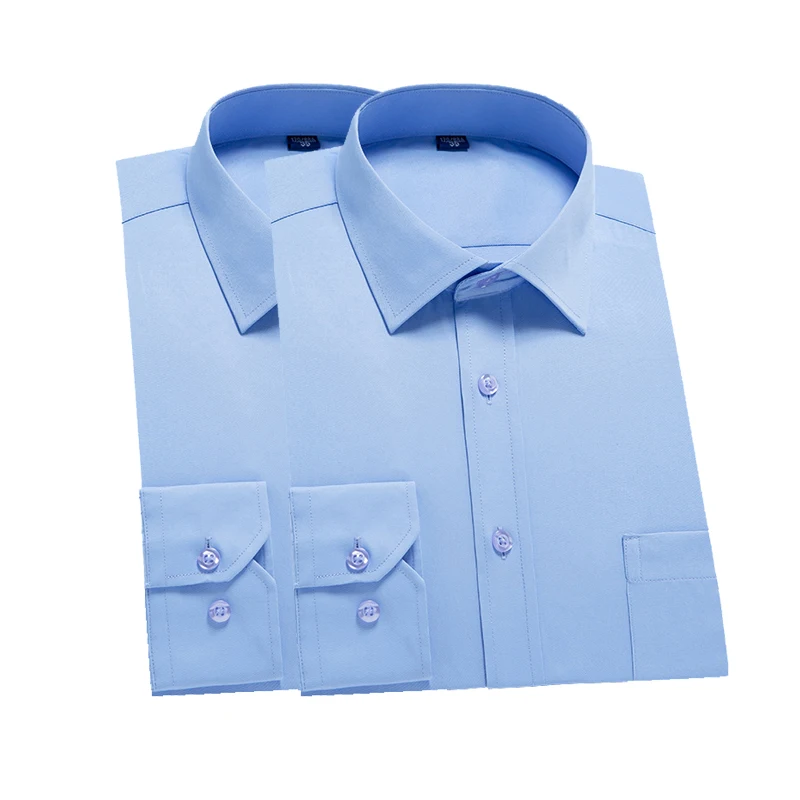 Unisplendor 2 قطعة مجموعة طويلة الأكمام الرجال ضئيلة اللباس قميص عالية الجودة الصلبة الذكور الملابس صالح قمصان رسمية زائد حجم 4XL YN10403