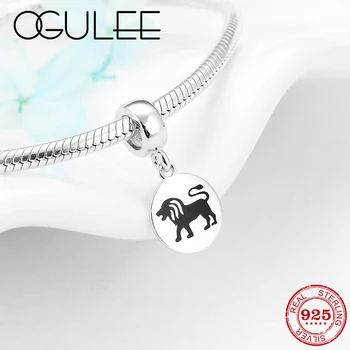 

2019 fashion 925 Sterling Silver 12 Constellation Leo Metal beads Pendant Fit Original Pandora Charm Bracelet Jewelry making