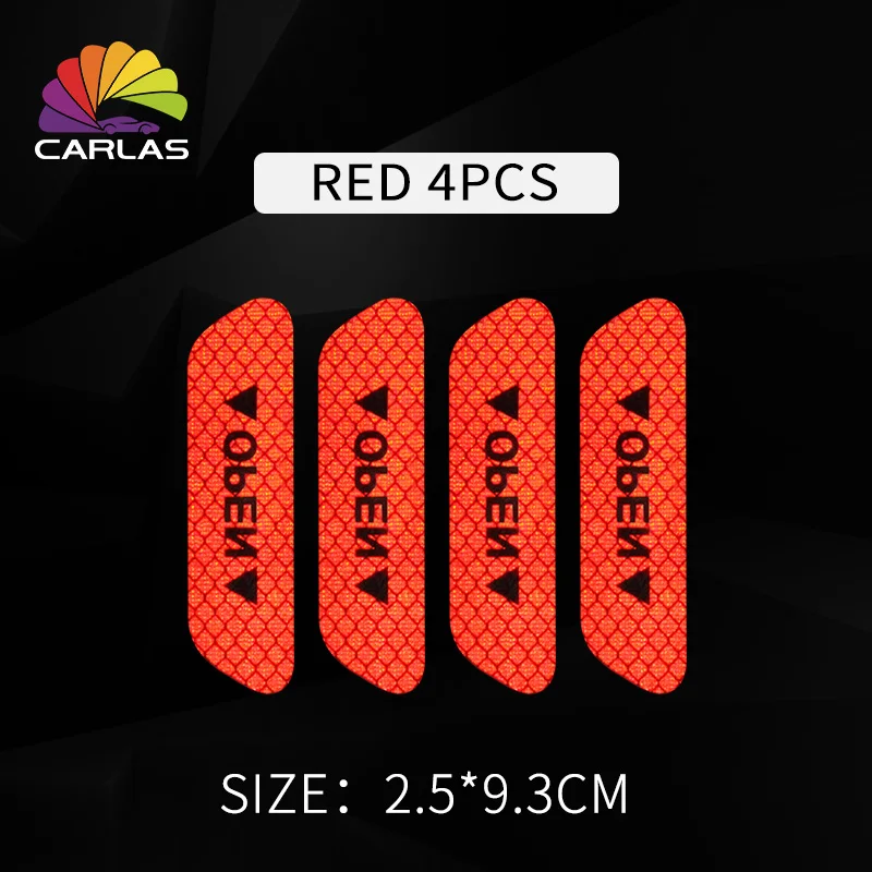 

4Pcs/Set Car Door Stickers DIY Car OPEN Reflective Tape Warning Mark Reflective Open Notice Bicycle Accessories Exterior