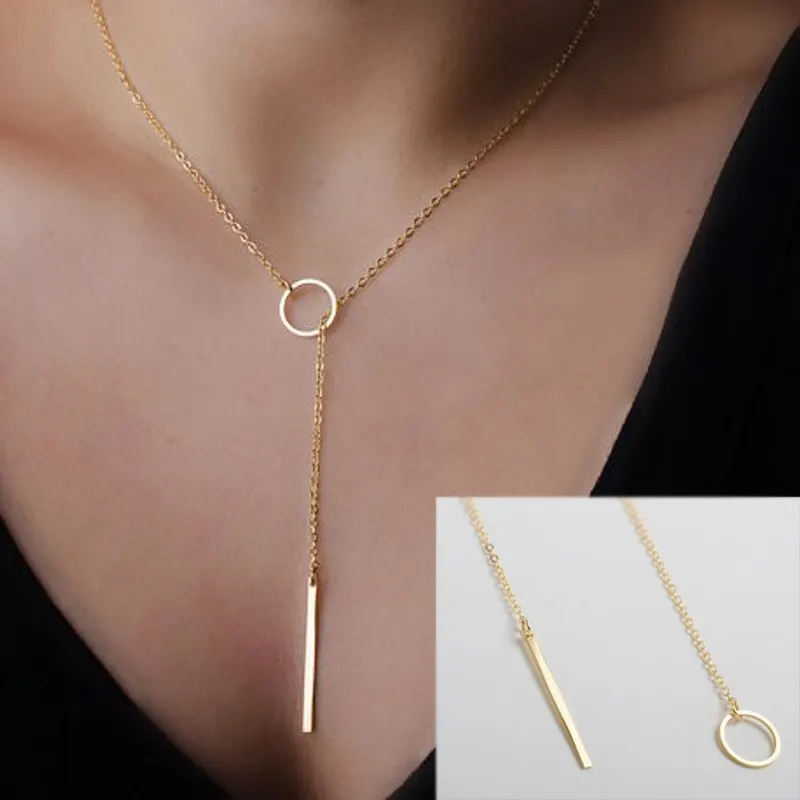 Stylish Y Lariat Chain Rhinestone Necklace for Women Girls Fashion Jewelry