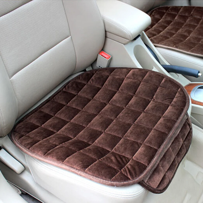 Автомобильные Защитные чехлы для сидений, коврик, Автомобильная подушка на переднее сидение автомобиля, один плюш, подходит для большинства транспортных средств, чехлы на заднее сиденье, сохраняет тепло, чехол на автомобильное сиденье - Название цвета: Brown