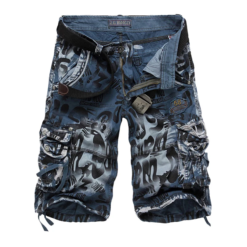 New 2018 Summer Cargo Men's Camouflage Shorts Plus Size 29-42 Army Shorts Loose Casual Trousers NO BELT