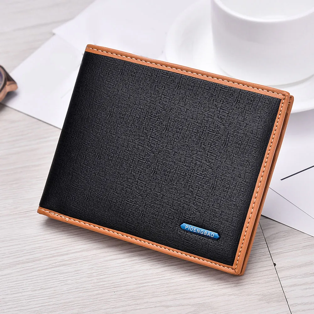 Maison Fabre Men Ultra Thin Short Bifold Business Leather Wallet Money