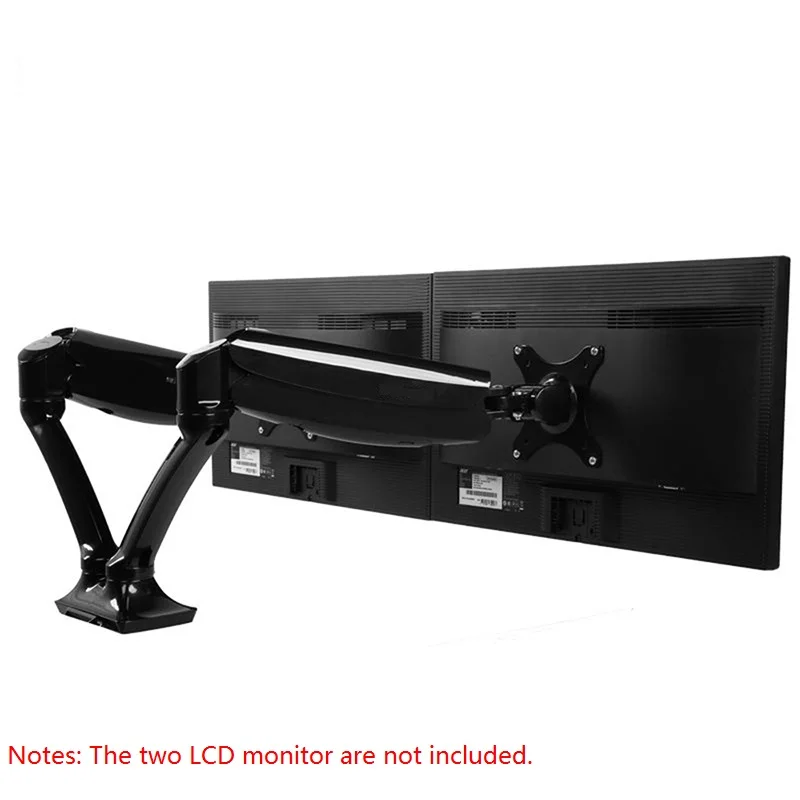 

Desktop Dual Full Motion LCD Monitor Rotating Mount Display Screen Bracket Fit for 10"-27" Max Support 5KG Weight Per Arm