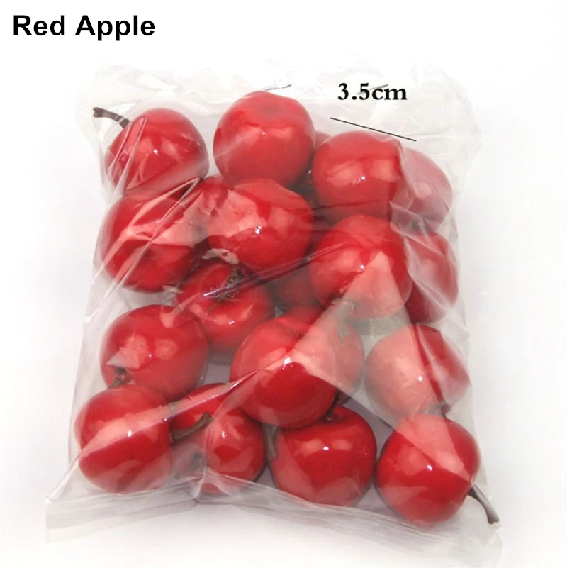 Red apple 20 шт./партия имитационная модель мини пена фрукты овощи Декоративные искусственные фрукты компот моделирование - Цвет: Red apple