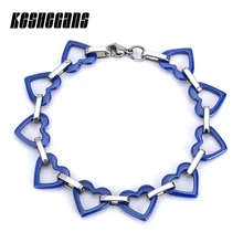 Прекрасный браслет с голубым сердцем, здоровый керамический браслет, предотвращающий аллергию, ювелирные изделия ручной работы для женщин, модный аксессуар для свадебной вечеринки, повседневной носки