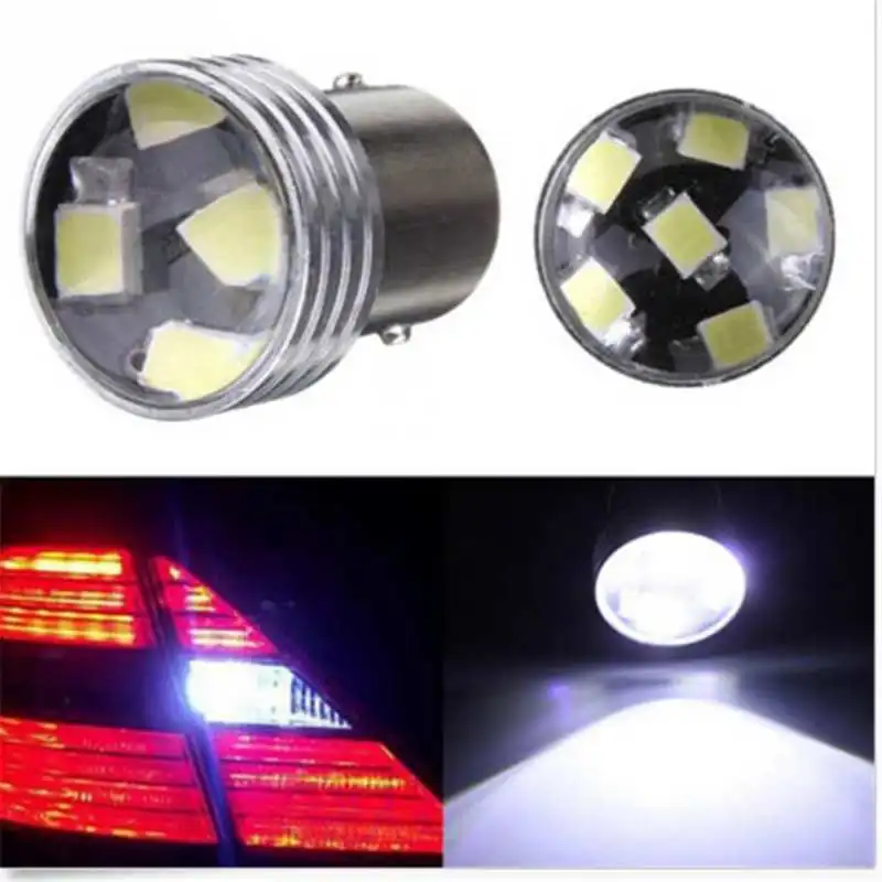 4 шт. 1156 BA15S 6 SMD белый Canbus безошибочная автомобильная светодиодная лампа белого