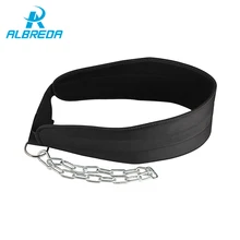ALBREDA Fitness Equipment Drop Shipping Dip Belt Weight Lifting Gym Waist Strength Training Power Building Dipping