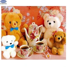 DIY Фото Пользовательские Вышивка с кристаллами 5D полный мозаика алмаз Вышивка мультфильм медведь, рукоделие для украшения дома, искусство