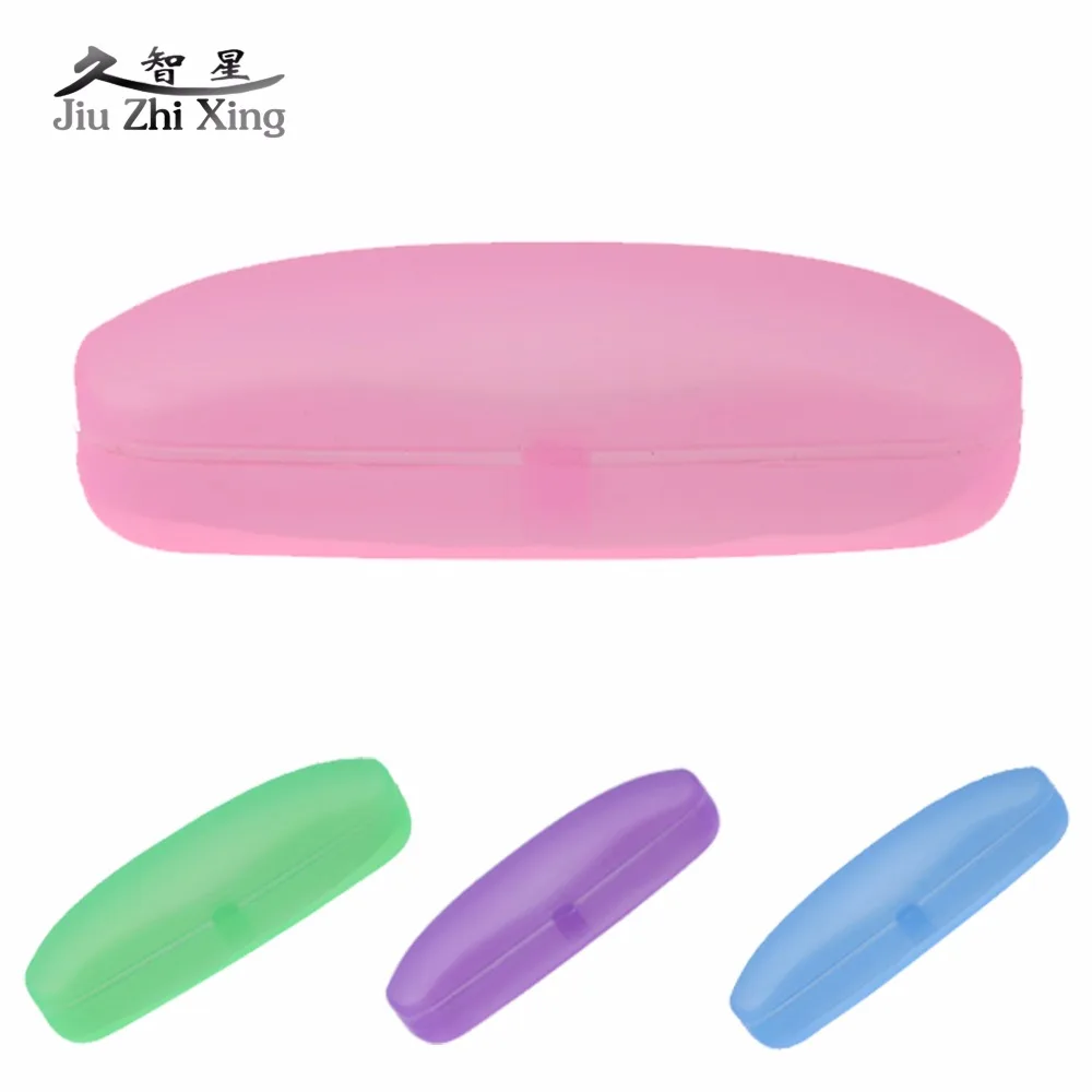 

JIU ZHI XING 4 Color Clear Sunglasses Case Hard Plastic Plain Glasses Holder Box Portable Storage Eyeglasses Case Pouch Q533