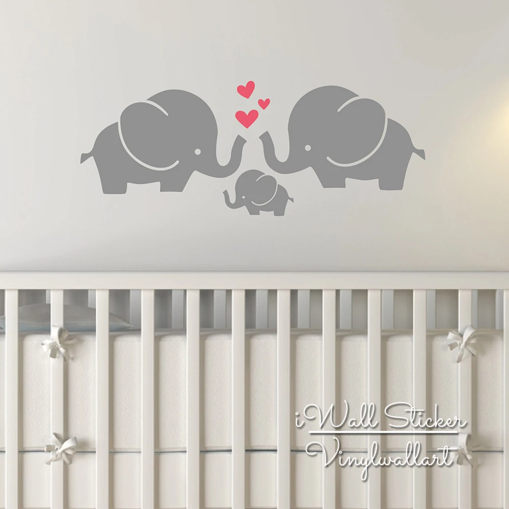 Pare S On Elephant Baby Nursery Ping Low Elephant Wall Sticker Baby Nursery Decal Diy Animal Kids Room Cut Vinyl
