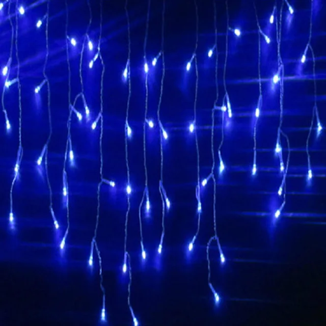 Подключаемый 5 м светодиодный занавес сосулька гирлянды светодиодные сказочные огни Рождественские лампы Сосулька огни Рождественские украшения для свадебной вечеринки - Испускаемый цвет: Blue