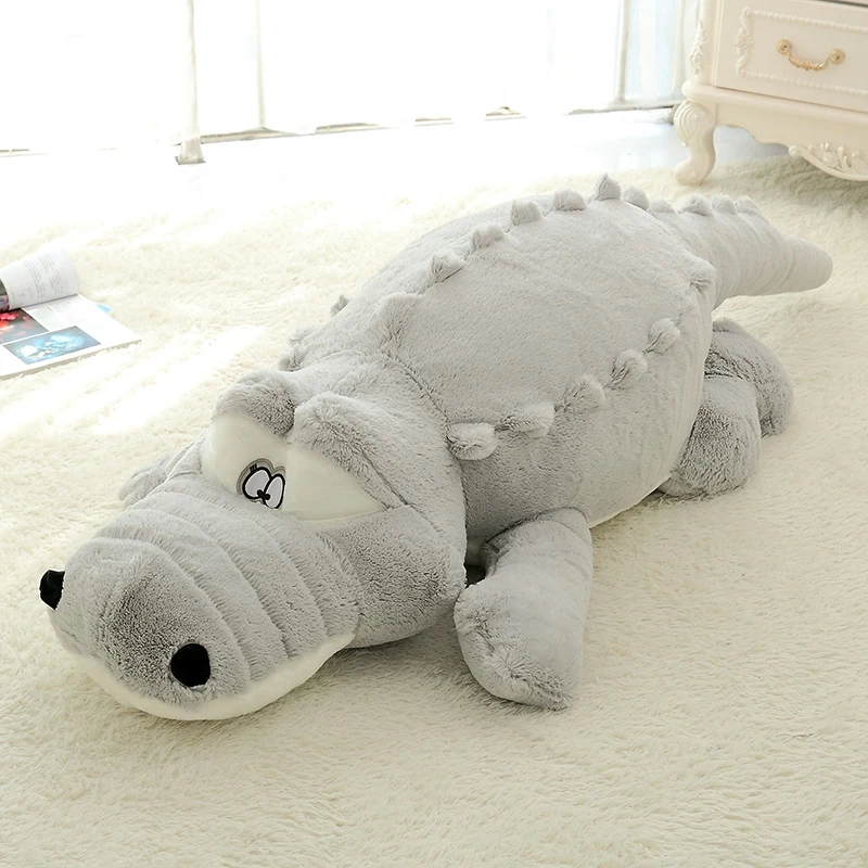 1 шт. 140-110 см большие крокодиловые плюшевые игрушки мягкие крокодилы Куклы супер мягкая подушка подкладка в виде животных детские игрушки подарок для мальчиков девочек - Цвет: Gray