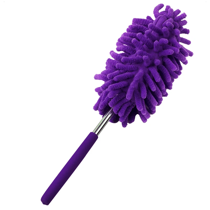 Масштабируемый чистой тряпкой для мытья машины с Кисть для удаления пыли мини Нержавеющая сталь перо щетки для пыли высокое качество - Цвет: Purple