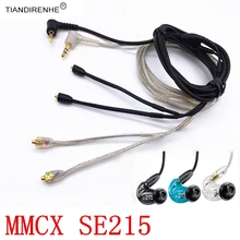 Mmcx original cabo para shure se215 se325 se425 se535 se846 banhado a ouro fone de ouvido fone de ouvido fone de substituição cabo linha fio