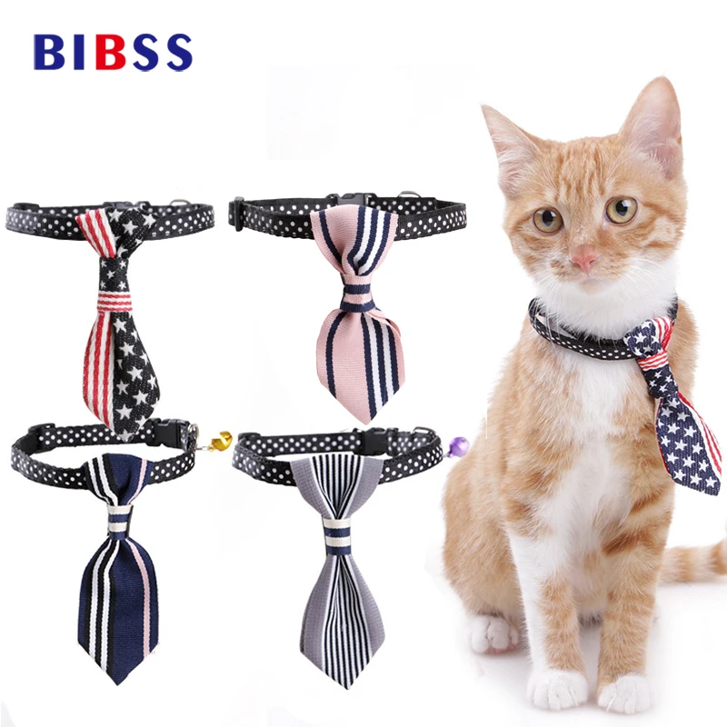 Cute Cat Collars With Tie And bells , Adjustable Designer ...