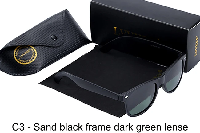 C3-Sand black frame dark green lense
