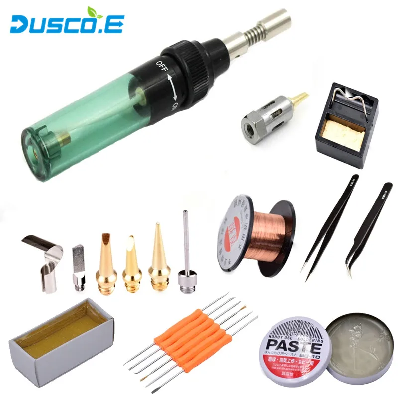 

High Quality Electronics DIY MT-100 Gas Blow Torch Butane Gas Soldering Iron Gun Cordless Solder Iron Welding Repair Tool Set
