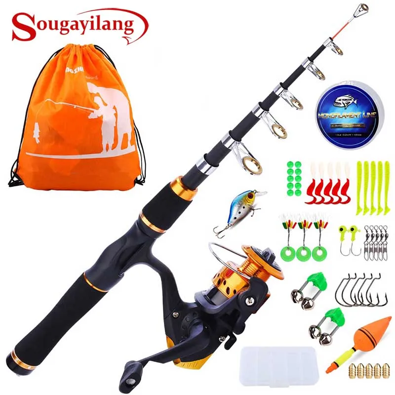 Kids Fishing Pole with Spinning ReelsTelescopic Fishing Rod,Shoulder