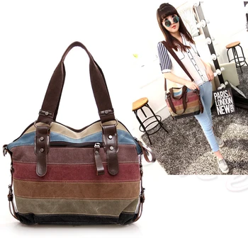 

THINKTHENDO Women Shoulder Bag Canvas Satchel Crossbody Tote Handbag Purse Messenger Fashion