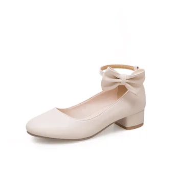 

College leisure wind low heel side with shallow mouth sweet bowknot cingulate 45 single shoe size code 29-1847