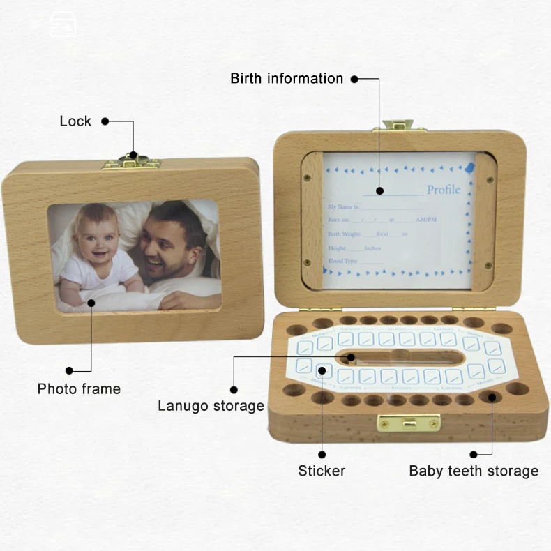 Английская коробочка для молочных зубов органайзер для детей молочные зубы деревянная коробка для выпавших детских зубов для мальчиков и девочек сохранить зубы пупочной шнур Lanugo