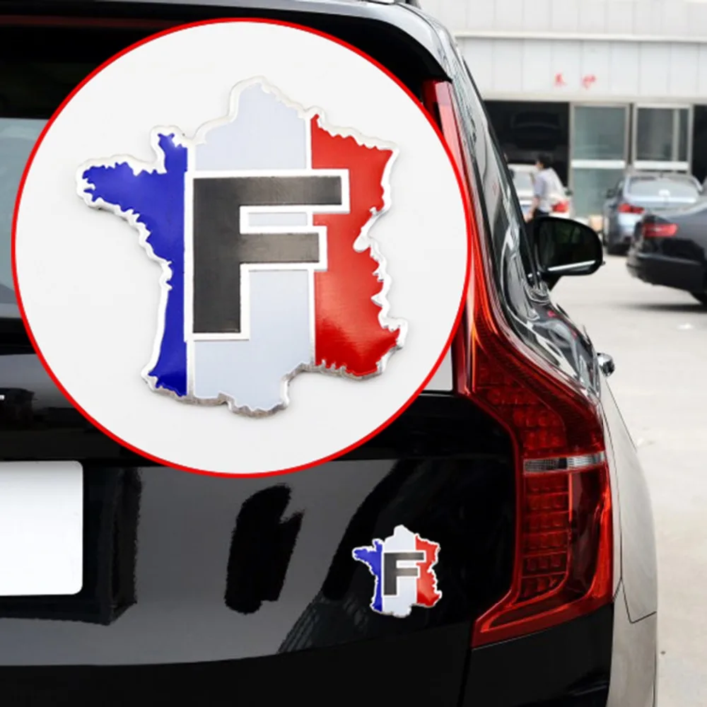 Piezas exteriores del camión del coche Universal 3D insignia del Metal pegatina del emblema de la etiqueta para Francia francesa FR mapa del país accesorios de ajuste de la bandera Piezas exteriores del camión del coche Universal 3D insignia del Metal pegatina del emblema de la etiqueta para Francia francesa FR mapa del país accesorios de ajuste de la bandera