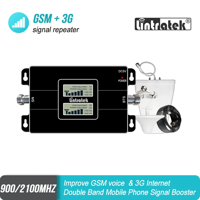 65dB LCD Display GSM 900 3G 2100 mhz Dual Band Repeater GSM 3G UMTS Cell Phone Amplifier 3G WCDMA 2100 Cellular Mobile Booster