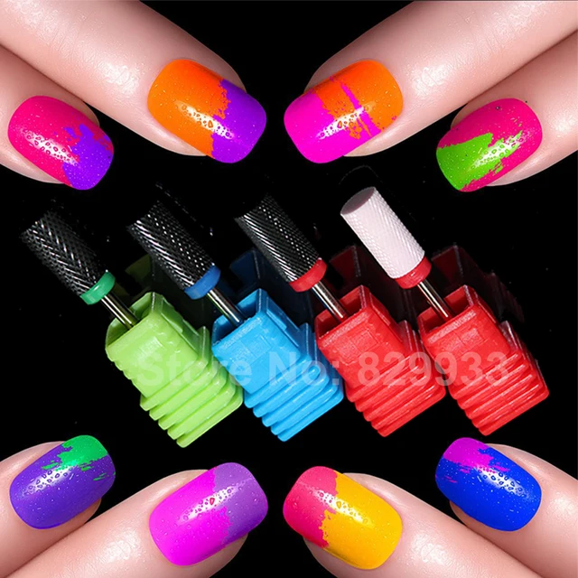 free shipping 4pcs ceramic nail drill bits professional electric
