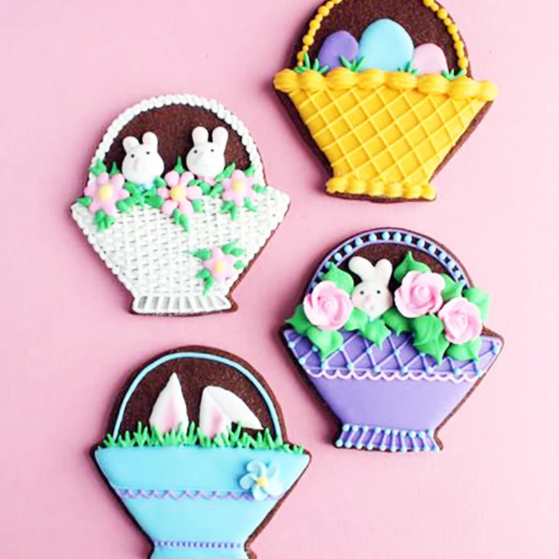 Flower Basket Cookie Cutter for New Year Party Biscuit Fondant Pastry Bread Mold Stainless Steel KENIAO 7.5 x 7.3 CM