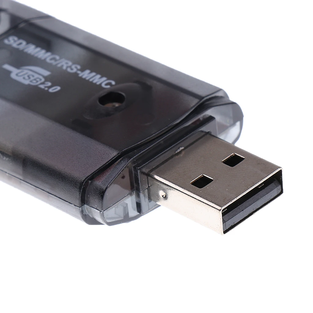 USB 2.0 Memory Card Reader Writer Adapter for SD SDHC TF Card-Black